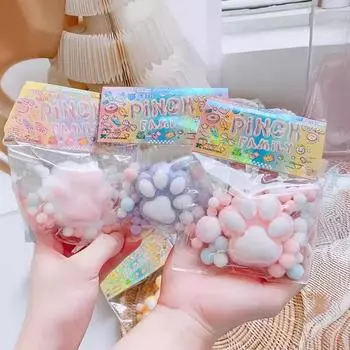 Мультяшная игрушка-лапка для кошек, сжимающая игрушки, медленный отскок, декомпрессионная игрушка, уменьшающая стресс, декомпрессионная детская игрушка для детей, сенсорная игрушка синий