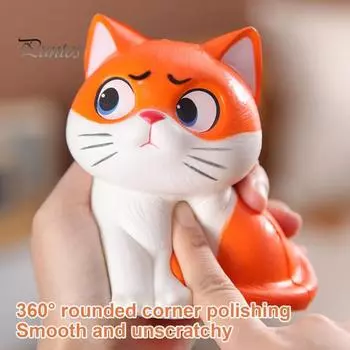 Мультяшная игрушка-сжиматель для кошек, медленный отскок, снятие стресса, растягивание, сжимание котенка, сенсорная игрушка-сжиматель для детей и взрослых, рождественский подарок оранжевый