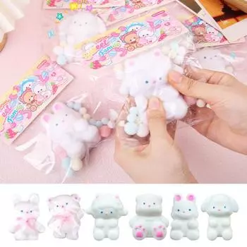 Мультяшная игрушка-сжиматель для животных, снятие стресса, белая овца, медведь, кролик, собака