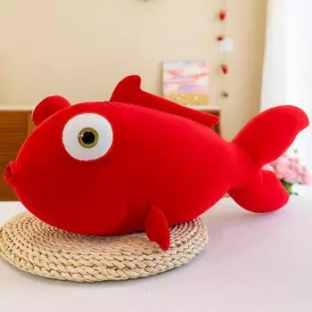 Мультяшная имитация куклы-золотой рыбки, плюшевая игрушка-кукла, детский подарок на день рождения, успокаивающая кукла, подушка для метания 35cm красный