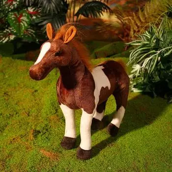 Мультяшная Имитация Лошади Плюшевая Игрушка Кукла Домашний Декор Реалистичная Игрушка Лошадь Подарок на День Рождения для Мальчиков и Девочек 35x45cm