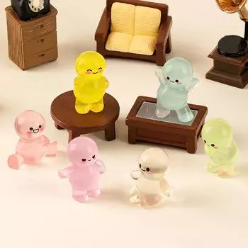 Мультяшная имитация Миниатюрная светящаяся фигурка Милый орнамент Кавайный настольный DIY Украшение для дома Детские аксессуары Подарки A6