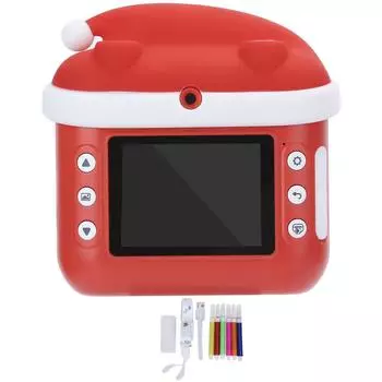 Мультяшная камера с рисунком Санта-Клауса, детская камера, автоматическая печать фотографий, экран 2,4 дюйма с WIFI