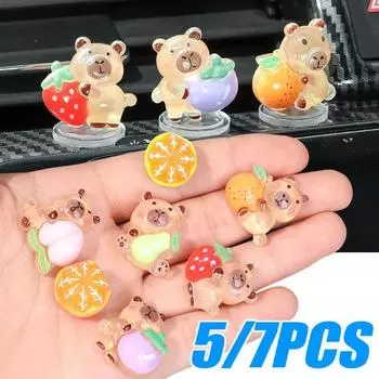 Мультяшная капибара автомобильные украшения автомобильная приборная панель центральная консоль смола капибал орнамент интерьер стиль украшения аксессуары