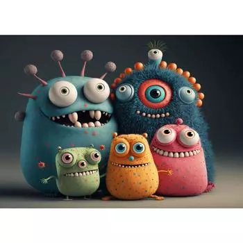 Мультяшная картина с рыбой на холсте, настенное искусство, забавный плакат с животным, произведение искусства, настенная живопись для ванной комнаты, спальни, гостиной, домашний декор 21cm30cm NoFrame