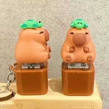 Мультяшная клавиатура Capybara Fidget Keychain со звуком и светом для снятия стресса для детей и взрослых, электрическая