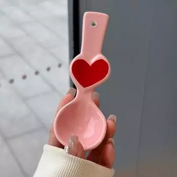 Мультяшная корейская керамическая ложка в стиле Ins, милый медведь, кремовая ложка, свежая, милая, забавная, десертная, йогуртовая ложка