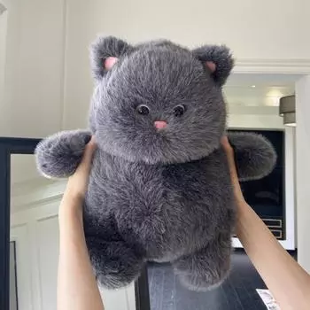 Мультяшная кошка плюшевая игрушка имитация кошачьих вещей кукла плюшевая подушка черный кот плюшевый домашний декор серый