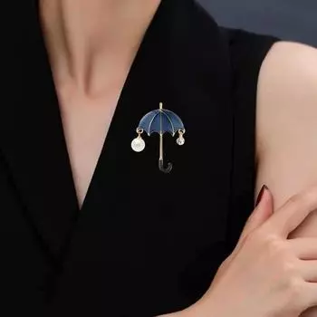 Мультяшная красочная брошь в форме зонтика, искусственный жемчуг, булавка со стразами, шарф, шляпа, значок, вечерние аксессуары для пальто, подарок разноцветный