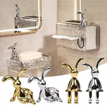 Мультяшная креативная сидячая поза с длинным ушастым кроликом One Size