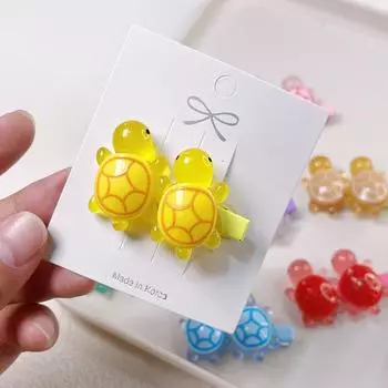 Мультяшная креативная смешная конфетная цветная светящаяся черепаха из смолы мини-милая заколка для волос для женщин и девочек челка заколка аксессуары для волос A9