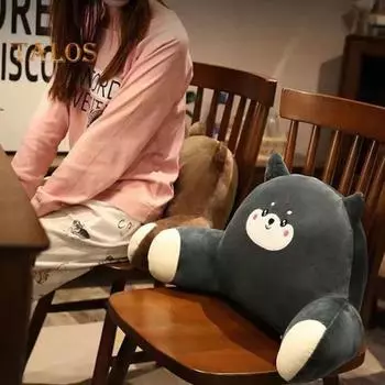 Мультяшная кукла, мягкая подушка, милый плюшевый орнамент, подушка для спины для спальни, гостиной, защита талии, подушка для дивана, офисного сиденья, дня рождения чёрный