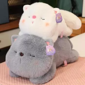 Мультяшная кукла с большим хвостом кошки Туан Туан Подушка для дивана в гостиную Подушка для изголовья кровати Подушка в подарок 30cm белый