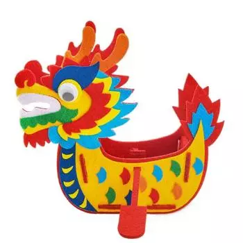 Мультяшная лодка-дракон ручной работы из нетканого материала, украшение для DIY, фестиваль лодок-драконов