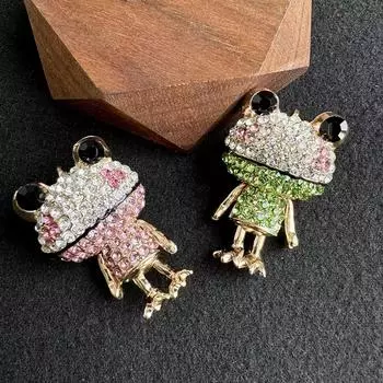 Мультяшная лягушка с большим ртом, брошь, забавная, полная бриллиантовая, животное, булавка, женский милый зимний свитер, аксессуары, пряжка для сумки