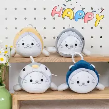 Мультяшная маленькая кукла-тюлень, плюшевая кукла, морское животное, кукла-сувенир в виде аквариумного тюленя, машинка для стрижки, кукла Color mix and match