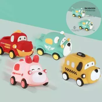 Мультяшная машинка с откидным механизмом, детские игрушки для детей, детские машинки, игрушки Монтессори, развивающие игрушки для подарка на день рождения, игрушечные машинки для мальчиков Bear police car