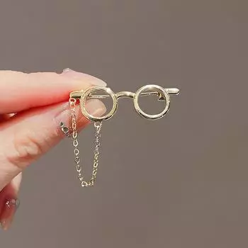 Мультяшная милая брошь в виде очков Advanced Sense Simple Personality, булавка для воротника, костюм, анти-свет, булавка, аксессуары