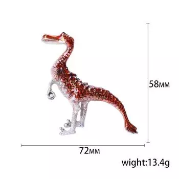Мультяшная милая игрушка-динозавр в виде броши-птерозавр Тираннозавр Рекс синий