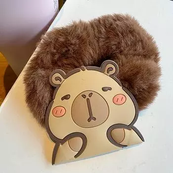 Мультяшная милая капибара плюшевая повязка для волос кавайные животные эластичные резинки толстая кишка волос веревка для женщин аксессуары для волос A4