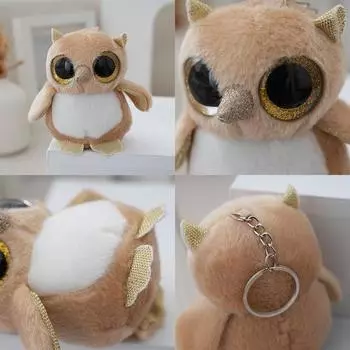 Мультяшная милая мягкая игрушка сова плюшевые игрушки подвески брелок рюкзак подвесные украшения серый