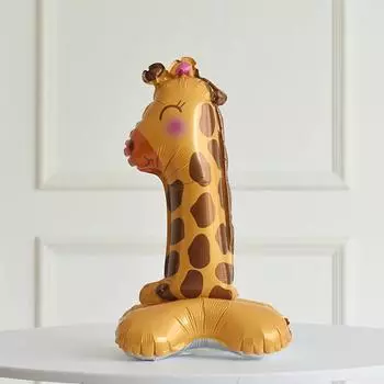 Мультяшная милая подставка для животных, цифровая алюминиевая пленка, украшение и композиция для детского праздника, дня рождения, первого года жизни One Size жёлтый