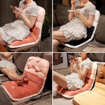 Мультяшная милая подушка для сиденья, мягкая толстая плюшевая подушка для спины, противоскользящая подушка для офисного кресла, подушка для спинки, напольная подушка для спальни 80x45cm розовый