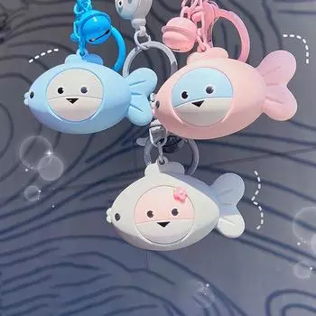 Мультяшная милая рыбка, сложенная кукла, брелок, забавный милый детский рюкзак для студентов, украшение, цепочка, кулон, подарок на день рождения