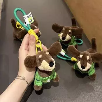 Мультяшная милая собака такса плюшевая игрушка брелок кулон брелок мягкая кукла сумка подвесные украшения рюкзак аксессуары детские подарки
