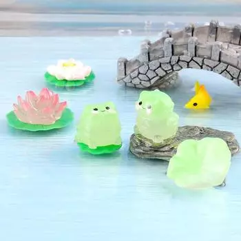 Мультяшная милая светящаяся лягушка кукла украшения креативные светящиеся фигурки лягушек миниатюрные украшения настольные маленькие украшения подарки
