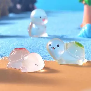 Мультяшная милая светящаяся маленькая черепашка маленькие украшения миниатюрные фигурки креативные кавайные украшения своими руками аксессуары подарки