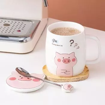Мультяшная милая забавная кружка со свиньей, творческая личность, керамическая чашка для воды, чашка для молока, кофейная чашка, чашка для сока