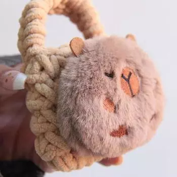 Мультяшная милая защитная мини-сумка для наушников Capibala, кавайная портативная мини-сумка-кошелек, плюшевая маленькая сумка для хранения для девочек, подарки 4