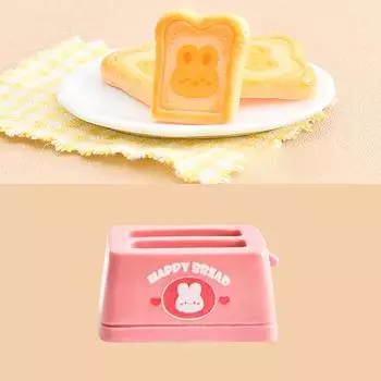 Мультяшная мини-хлебопечка в виде животного своими руками Кремовый клей Материал Настольная машина Украшения для кукольного дома розовый