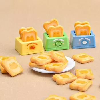 Мультяшная мини-хлебопечка в виде животного своими руками Кремовый клей Материал Настольная машина Украшения для кукольного дома розовый