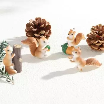 Мультяшная мини-кукла, милая креативная имитация, брелок в виде белки, аксессуары для украшения автомобиля, аксессуары для самостоятельного изготовления A