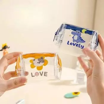 Мультяшная мини-сумка для монет для женщин, девочек, детей, ПВХ, прозрачная сумка для наушников, цифровая сумка, портативная сумка для хранения, водонепроницаемый прозрачный кошелек, подарки