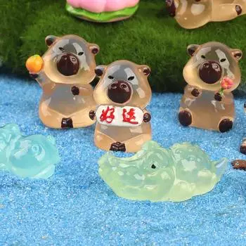 Мультяшная мини-светящаяся миниатюрная фигурка, поделки, милый орнамент, кавайный настольный декор для дома своими руками, аксессуары, подарки A9