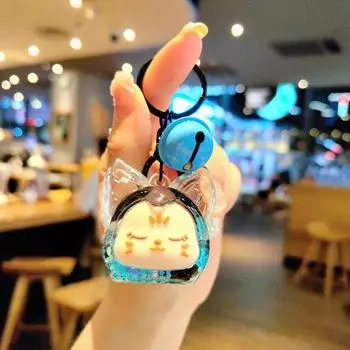 Мультяшная мода лиса зыбучие пески бутылка брелок милая кукла брелок кулон креативный кавайный рюкзак украшения аксессуары подарки синий