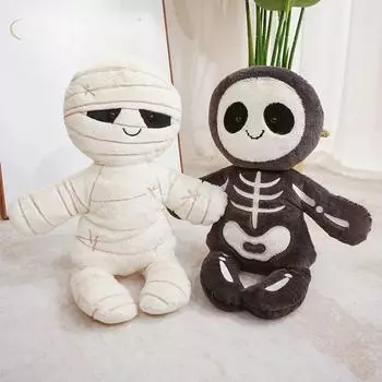 Мультяшная мумия, череп, человек, плюшевая игрушка, креативное привидение на Хэллоуин, мягкая игрушка, забавный праздничный подарок на день рождения для украшения дома 20cm