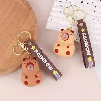 Мультяшная музыкальная игрушка, надувающая мыльные пузыри, брелок, кукла-капибара, игрушки для снятия стресса, подвеска для школьного рюкзака B