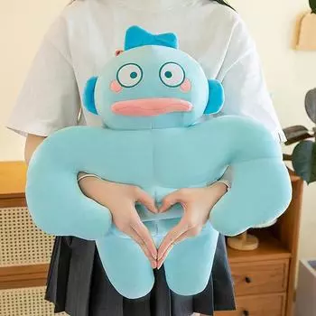 Мультяшная мышечная уродливая рыбка-подушка, плюшевая игрушка, милая русалка, мышечная синяя рыбка-кукла, игрушка-подушка для девочки в подарок на день рождения
