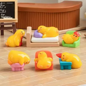 Мультяшная новинка, фигурка утки, милая статуэтка утки, кавайное мини-украшение в виде животного, креативное украшение для дома своими руками, аксессуары, подарки