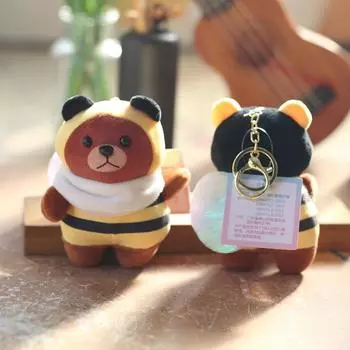 Мультяшная новинка Пчела Медведь Подвеска Брелок Кавайная Милая Плюшевая Кукла Подвеска Изысканный Рюкзак Украшения Аксессуары Подарки