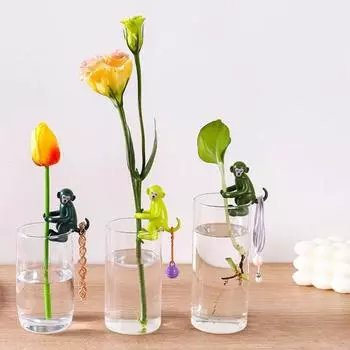 Мультяшная обезьяна цветочный горшок обнимашка подвесное растение вьющееся растение опоры для растений обезьяна подставка для растений двор зелёный