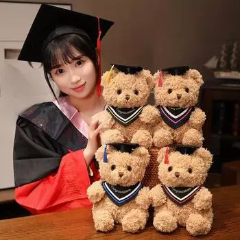 Мультяшная одежда доктора, плюшевый мишка, кукла, плюшевая игрушка, маленькая сидящая кукла, мишка, мальчики, девочки, мягкий подарок на выпускной для студентов, домашний декор about 23cm