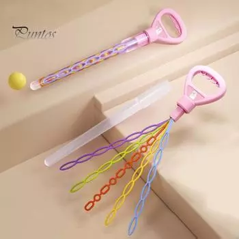 Мультяшная палочка для изготовления пузырей с животными, 5 когтей, 32 отверстия, летняя уличная ручная машина для выдувания пузырей, игрушка для малышей, мальчиков и девочек, рождественский подарок розовый