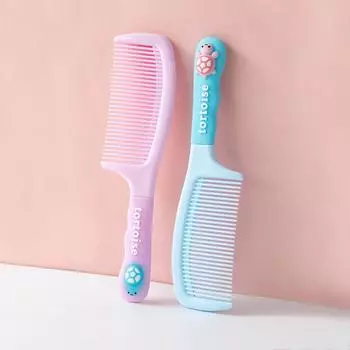 Мультяшная парикмахерская расческа для женщин и студентов, расческа для разглаживания волос, девочка, сердечко, милая ручка в виде черепахи, расческа для волос для домашнего использования детей розовый