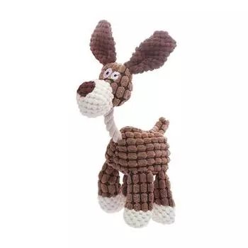 Мультяшная пищащая игрушка для собак, очаровательный внешний вид, износостойкая, снимает беспокойство, чистит зубы, прорезывает зубы, жевательная игрушка для щенков бежевый