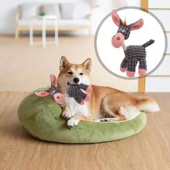 Мультяшная пищащая игрушка для собак, очаровательный внешний вид, износостойкая, снимает беспокойство, чистит зубы бежевый